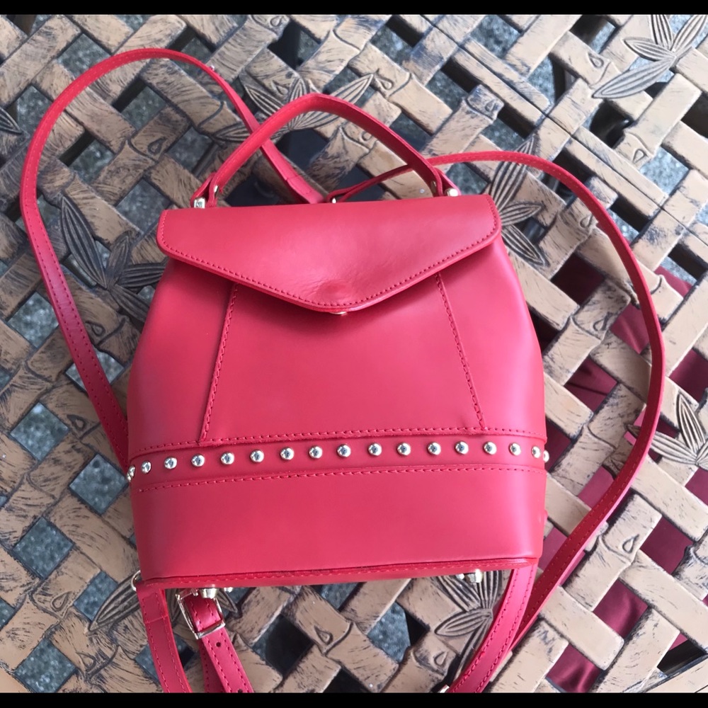 100%. leather backpack made in Italy